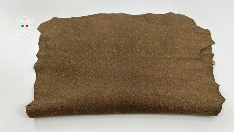 CAMEL BROWN PEARLIZED BRONZE SHIMMER ROUGH Goat leather 2 skins 6sqf 1.1mm C2747