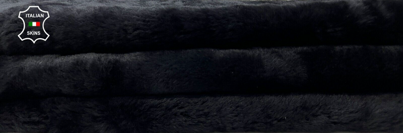 BLACK SHORT Hair On sheepskin Lamb shearling fur leather hides 24"X34" #C426