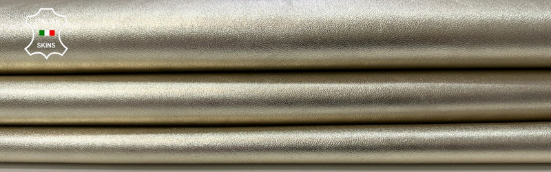 METALLIC LIGHT GOLD PLATINUM Soft Italian Lambskin leather hides 6sqf 0.7mm C318