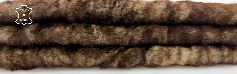 RUST BROWN DISTRESSED Hair On sheepskin shearling Lamb Fur leather 20"X21" #C975