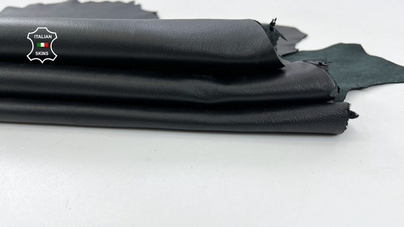 BLACK Thick Soft Italian Lambskin leather hides Bookbinding 6+sqf 1.2mm #C829