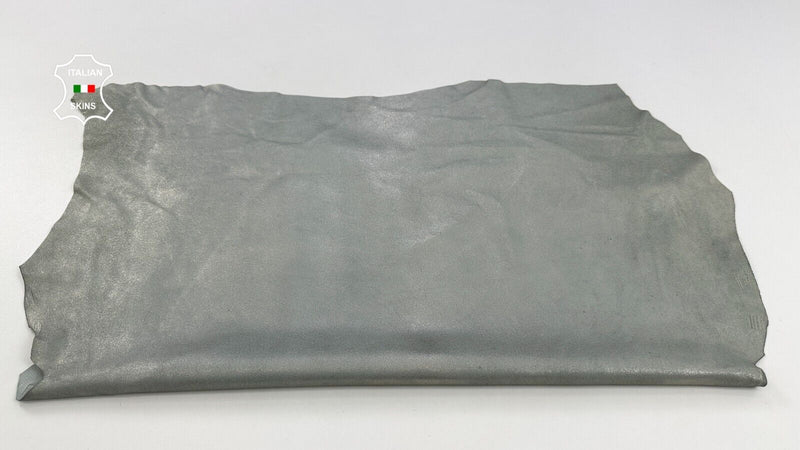 GREY PEARLIZED VINTAGE LOOK Soft Italian Lambskin leather hide 5+sqf 0.7mm C2172