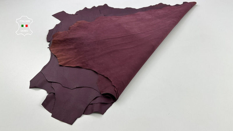 PLUM PEBBLE GRAINY Soft Italian Lambskin Sheep leather 4 skins 24sqf 0.8mm C2484