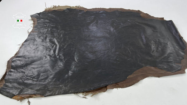 DARK BROWN ANTIQUED Thin Soft Stretch Lambskin leather hides 8sqf 0.6mm #C1437