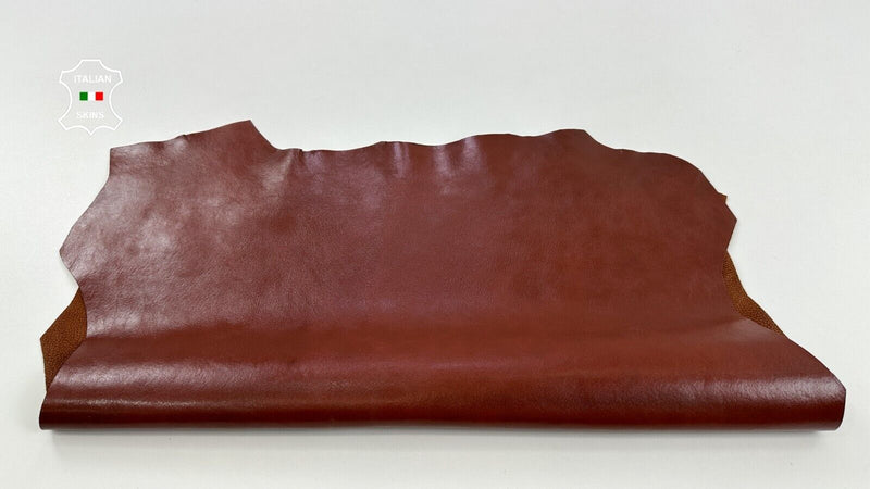 TERRACOTTA BROWN COATED SHINY ROUGH Thick Strong Goat Leather 4+sqf 1.2mm #C2403