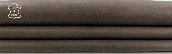 NATURAL DARK BROWN VEGETABLE TAN Thick Soft Italian Lamb leather 5sqf 1.3mm C580