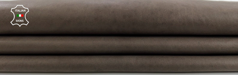 NATURAL DARK BROWN VEGETABLE TAN Thick Soft Italian Lamb leather 5sqf 1.3mm C580