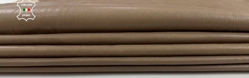 KHAKI BROWN Thin Soft Italian Goatskin leather hides 2 skins 12sqf 0.6mm #C2305