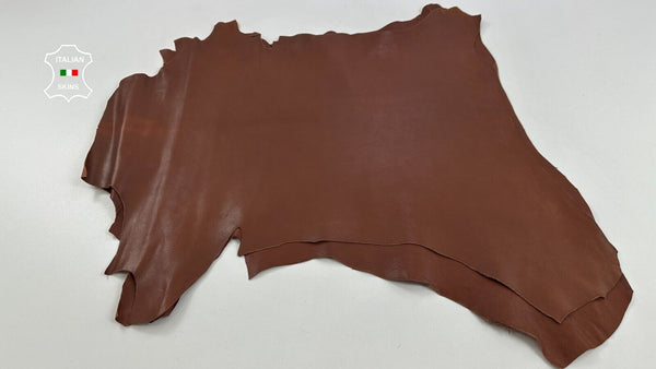 COGNAC BROWN VEGETABLE TAN Thick Italian Goat leather 2 skins 8+sqf 1.1mm #C2859