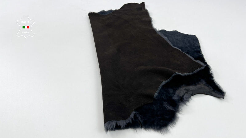 DARK BLUE MIDNIGHT Short HAIR On sheepskin Shearling Leather fur 23"x25" #C1135