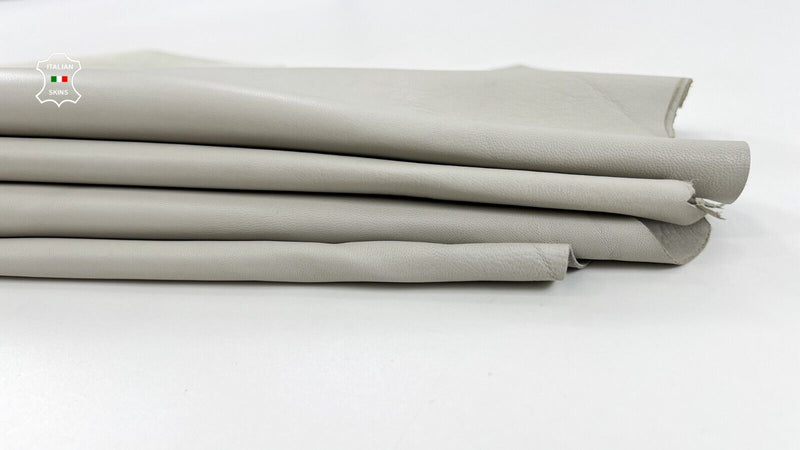 LIGHT GREYISH BEIGE Soft Italian Lambskin leather hides 3 skins 14sqf 1.0mm C672