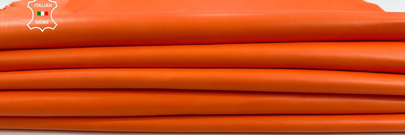 ORANGE Soft Italian Lamb Sheep leather Bookbinding 3 skins 15+sqf 0.8mm #C2821