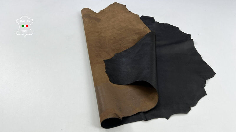 VERY DARK BROWN ROUGH Thick Soft Itlian Goatskin Goat leather 4+sqf 1.1mm C2107