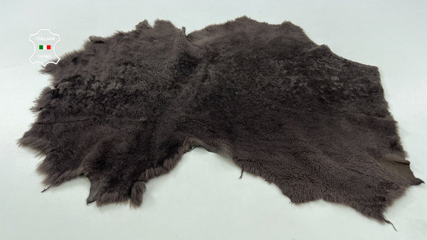 TAUPE BROWN Hair On Italian sheepskin Lamb shearling fur hides 17"X28" #C1386