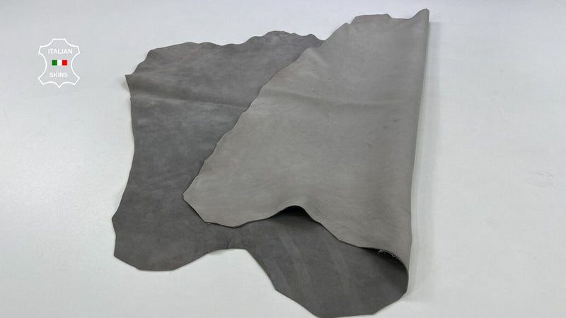 GREY SUEDE Thick Soft Italian Goatskin Goat leather hides skin 5+sqf 1.1mm C1730