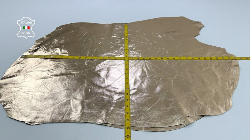 METALLIC LIGHT COPPER CRINKLED WRINKLED Lamb leather 2 skins 12sqf 0.8mm #C2362