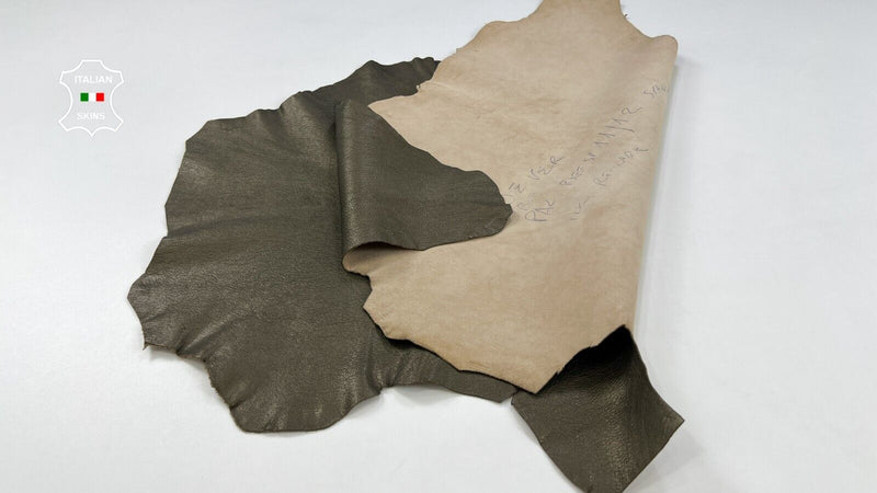 OLD BRONZE PEARLIZED ROUGH Thick Italian Goatskin Goat leather 5sqf 1.3mm #C2013