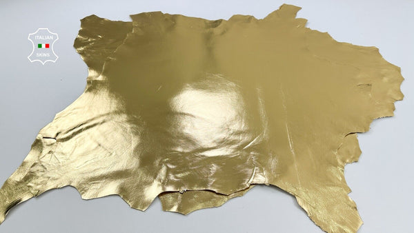 METALLIC GOLD Soft Italian Lambskin leather hides 2 skins 10+sqf 0.7mm #C2428