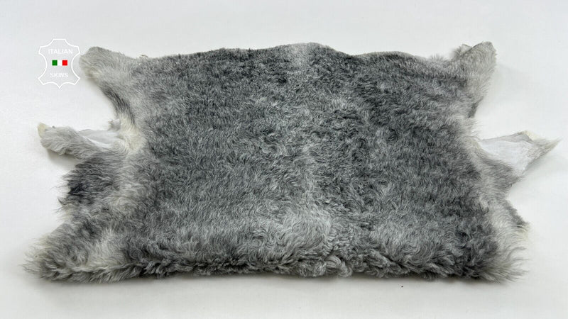 LIGHT GREY DISTRESSED Short Hair On sheepskin shearling Fur leather 17"X29" C972