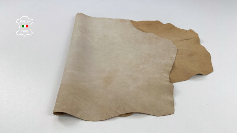 NATURAL BEIGE WASHED VEGETABLE TAN Thick Soft Lambskin leather 5sqf 1.2mm #C2296