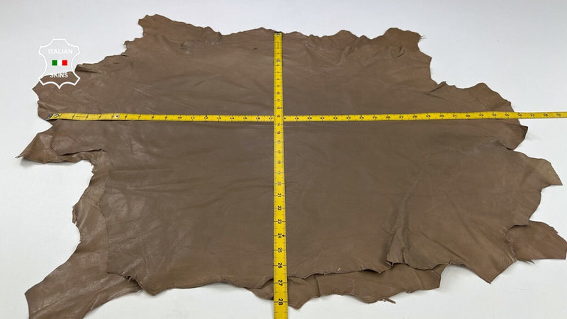 KHAKI BROWN Thin Soft Italian Goatskin leather hides 2 skins 12sqf 0.6mm #C2305