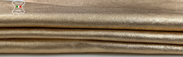 METALLIC ROSE GOLD ROUGH Soft Italian Lambskin leather hides 3+sqf 1.0mm #C2333