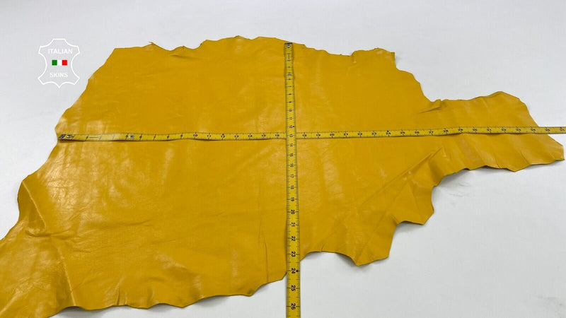 SEMI GLOSS YELLOW Soft Italian Lambskin leather Bookbinding 5sqf 0.7mm #C1260