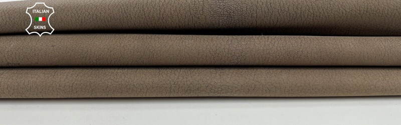 WALNUT BROWN NUBUCK GRAINY Thick Italian Goatskin leather hides 5sqf 1.1mm C2007