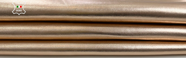 METALLIC ROSE GOLD Thick Soft Italian Lambskin leather hides 6+sqf 1.1mm #C2515