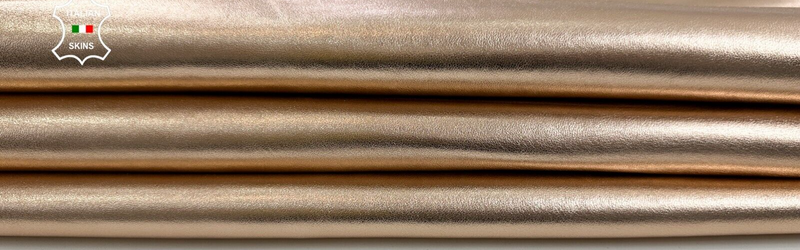 METALLIC ROSE GOLD Thick Soft Italian Lambskin leather hides 6+sqf 1.1mm #C2515