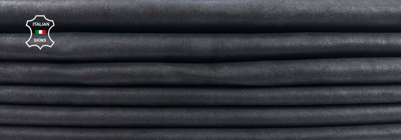 VINTAGE BLACK Soft Italian STRETCH Lambskin leather 5 skins 25sqf 0.8mm #C2298