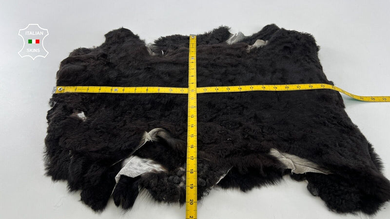 VERY DARK BROWN Soft Hair On sheepskin shearling fur leather 3 skins 8sqf #C540