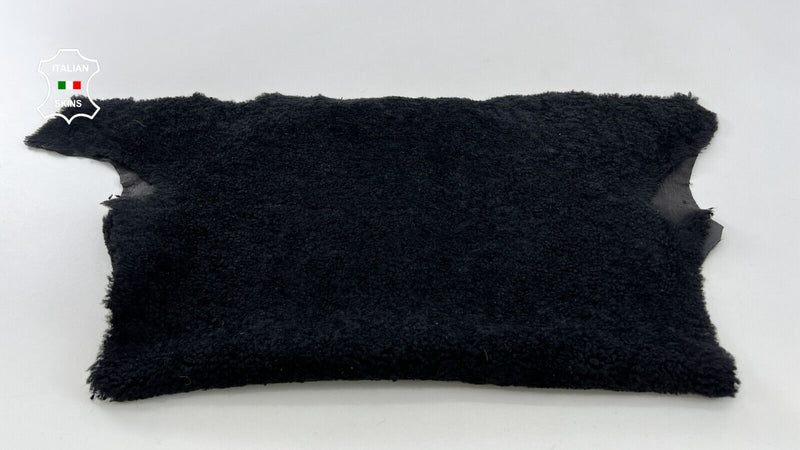 BLACK SHORT Hair On BLACK DOUBLE SIDE USE sheepskin shearling fur 19"X30" #C539