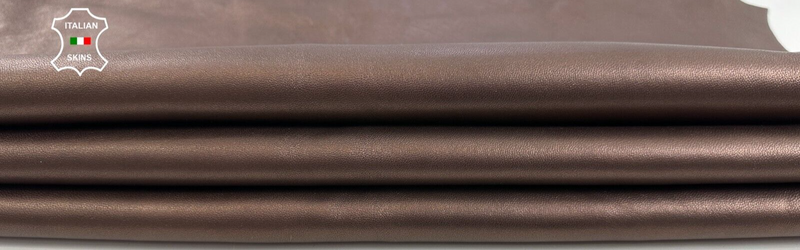 BROWN PEARLIZED Thick Soft Italian Lambskin leather hides skins 9sqf 1.3mm C2892