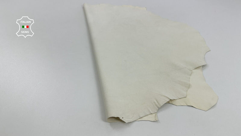 CREAMER WHITE Thin Soft Italian Lambskin Sheep leather hides 5sqf 0.5mm #C2732