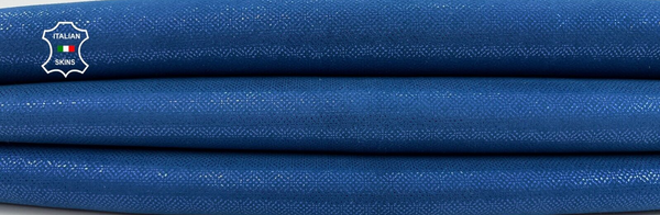 NUBUCK METALLIC BLUE SHIMMER PRINT Thick Soft Goat leather 4+sqf 1.1mm #C1317