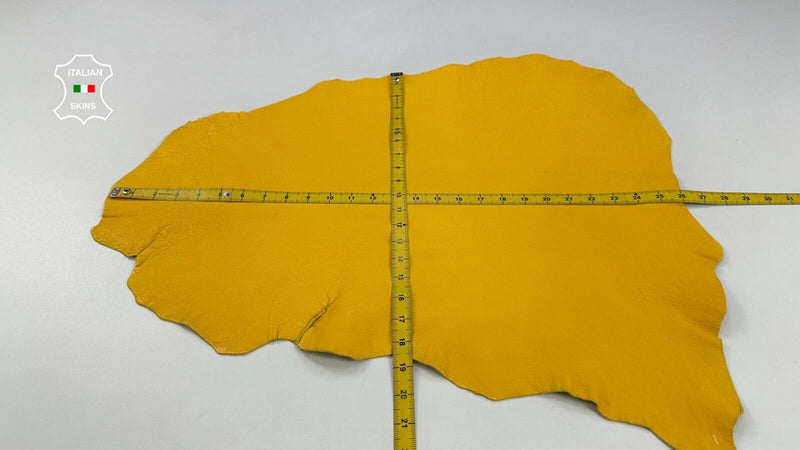 YELLOW WASHED VEGETABLE TAN Thick Soft Italian Lambskin leather 3sqf 1.4mm C2219