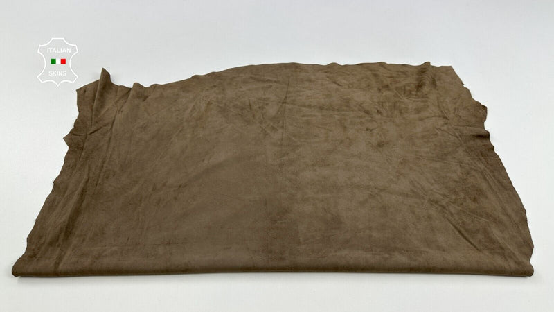 DARK WALNUT  BROWN SUEDE Soft Italian Lambskin leather hides 5+sqf 0.7mm #C2276