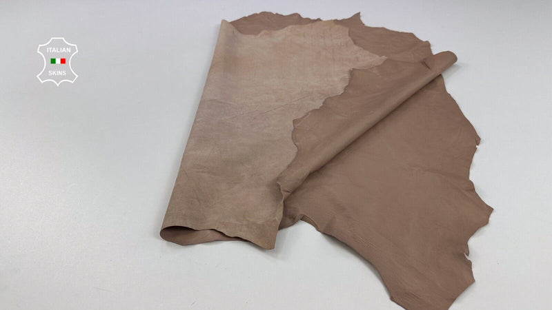 DEEP NUDE PINK Thin Soft Italian Lambskin leather hides skins 6+sqf 0.5mm #C2303