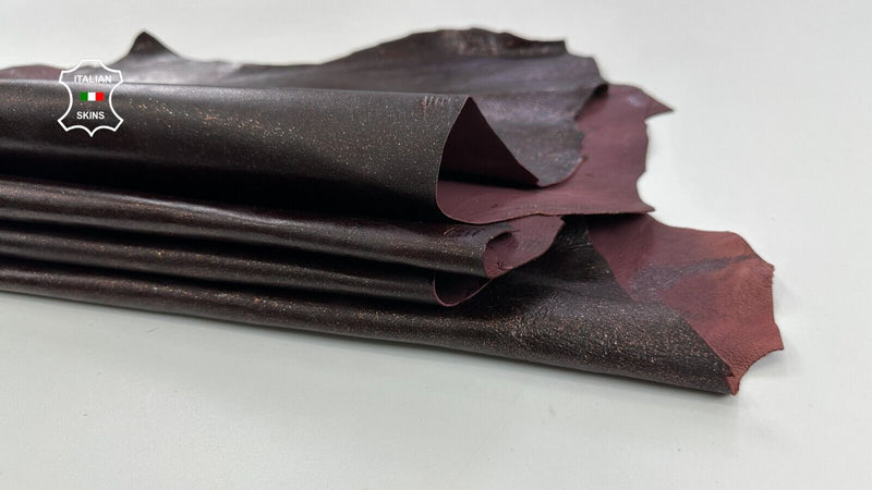 DARK BURGUNDY SHIMMER PEARLIZED COATED Goat leather 4 skins 12+sqf 0.8mm C2746