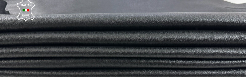 BLACK SMALL PEBBLE GRAINY Soft Italian Lamb leather 3 skins 20sqf 0.7mm #C2888