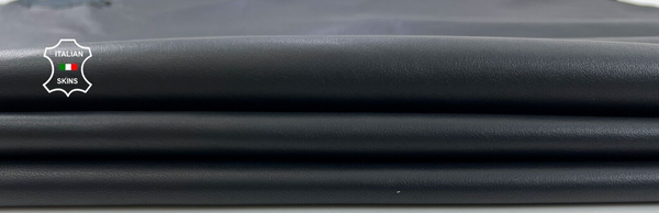 MIDNIGHT BLACK Soft Italian Lambskin leather hides Bookbinding 8sqf 0.8mm #C830