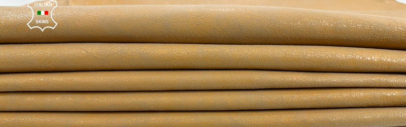 SANDY LIGHT BROWN CRACKED VINTAGE LOOK Goat leather 4 skins 16sqf 0.8mm C2940