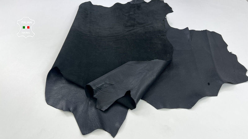 BLACK ROUGH Thick Soft Italian Goatskin leather hides skins 8+sqf 1.1mm #C1781