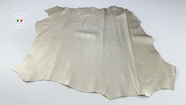 METALLIC LIGHT GOLD SMOOTH Thick Italian Metis Lambskin leather 5sqf 1.1mm C2331