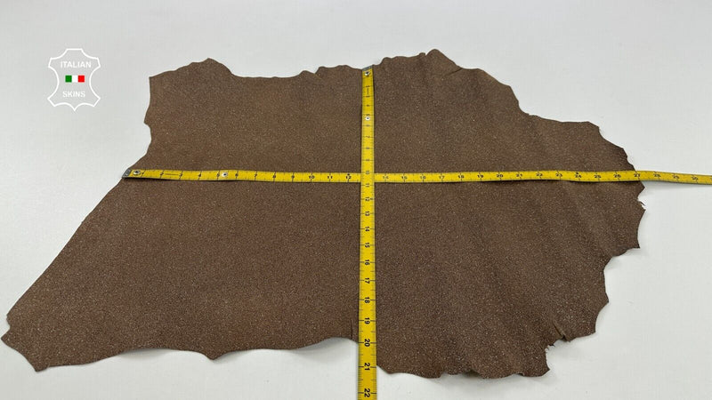 BROWN GLITTERED SHIMMER ROUGH Soft Goatskin leather hides skins 4sqf 1.0mm C2941