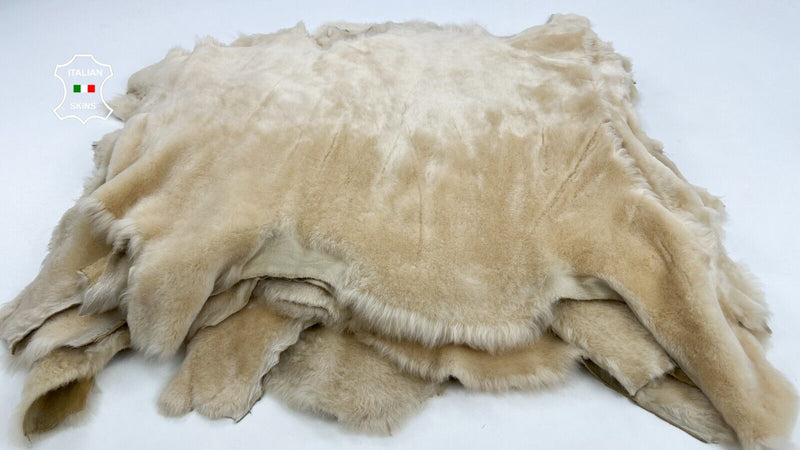 IVORY LIGHT SAND Hair On DOUBLE FACE On Suede sheepskin fur 7 skins 35sqf #C743