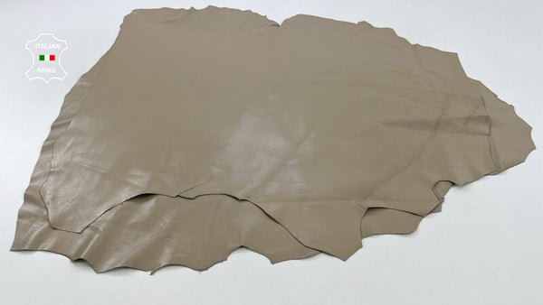 BEIGE SEMI GLOSS Soft Italian Lambskin leather hides 2 skins 12sqf 0.7mm #C660