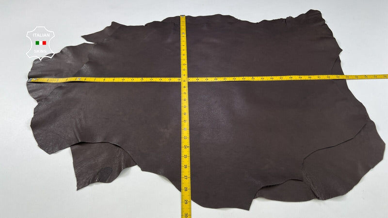 DARK BROWN VEGETABLE TAN Soft Italian Lamb leather 2 skins 12sqf 0.9mm #C2015