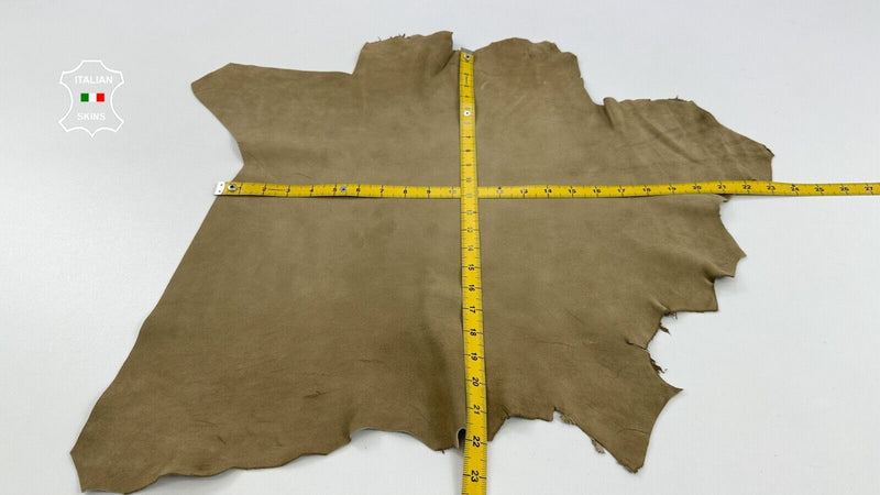 KHAKI BROWN Thick Soft Italian Goatskin leather hides skins 3+sqf 1.2mm #C2754